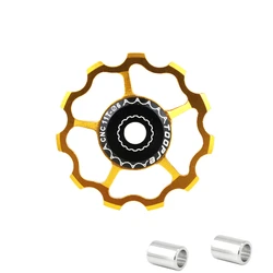 GALET DERAILLEUR TOOPRE 11 DENTS OR (VENDU A L'UNITE) -INCLUS RONDELLES 4 ET 5 mm