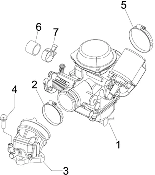 Carburateur complet - Raccord d'admission