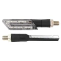 CLIGNOTANT UNIVERSEL REPLAY U 15 LEDS TRANSPARENT/NOIR BASE COURTE (20 LEDS ORANGE) (L 110mm / L 21,5mm) (PAIRE) **