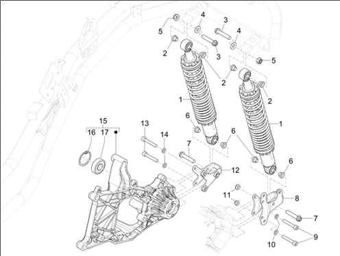 Suspension arrière - Amortisseur/s