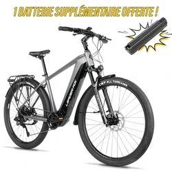 VELO ELECTRIQUE/VAE CITY 28 LEADER FOX BARNET HOMME GRIS 9V MOTEUR CENTRAL BAFANG M510 36V 95Nm BATTERIE 20Ah (22.5'' - h53cm - TAILLE XXL - POUR ADULTE DE 193cm à plus)