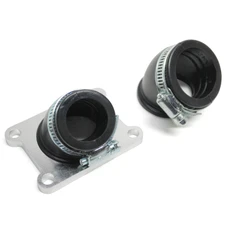 PIPE ADMISSION 50 A BOITE REPLAY SOUPLE POUR DERBI 50 SENDA, GPR/GILERA 50 SMT, RCR (PWK ET DELLORTO, DIAMETRE INTERIEUR 24mm + 32mm, AVEC 2 MANCHONS A 45-)