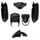 CARROSSERIE/CARENAGE SCOOT ADAPTABLE PEUGEOT 50 KISBEE 2T ET 4T 2010>2017 NOIR BRILLANT (KIT 6 PIECES) -P2R