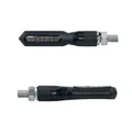 CLIGNOTANT SEQUENTIEL MOTO TAAC FR04 7 LEDS FUME/NOIR (M8 / LONG 74mm / H 15mm) (PAIRE) QUALITE PREMIUM  -HOMOLOGUE ECE-