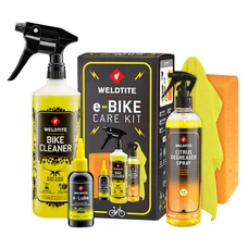 PACK/KIT e-BIKE CARE ULTIMATE WELDTITE ENTRETIEN (CONTIENT 3 BROSSES CADRE/PNEU/CASSETTE/CHAINE-NETTOYANT-SPRAY DEGRAISSANT-SPAY LUBRIFIANT TF2 CERAMIQUE-LUBRIFIANT ALL WEATHER-SEAU-EPONGE)