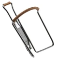 BOTTLE CAGE- ZEFAL VINTAGE -CHROMED STEEL WITH BROWN LEATHER COVER-Ø 4mm 80g