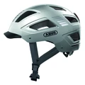 CASQUE VELO ADULTE ABUS URBAIN HYBAN 2.0 ARGENT ECLAIRAGE INTEGRE TAILLE XL (58-63cm) REGLAGE MOLETTE