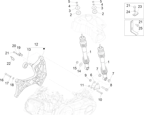 Suspension arrière - Amortisseur/s