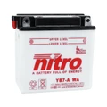 BATTERY 12V  8 Ah NB7-A WA NITRO - WITH MAINTENANCE SUPPLIED WITH ACID PACK (Lg137xWd75xH134) (EQUALS YB7-A)