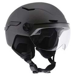 CASQUE VELO/TROTTINETTE ADULTE URBAIN/CITY VIZION GRIS ECLAIRAGE INTEGRE AVEC CLIGNOTANT + FEU STOP AUTO + COMMANDE AU CINTRE TAILLE L 59-61 REGLAGE MOLETTE (VENDU EN BOITE)
