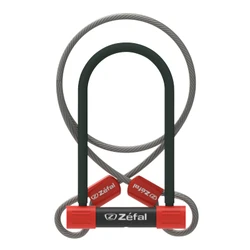 ANTITHEFT FOR BICYCLE -U LOCK ZEFAL K-TRAZ U13 (KEY LOCK) 115x230mm Ø 13mm + EXTENDER CABLE 1.2M WITH CLIP BRACKET- SECURE LEVEL SILVER - 2 Stars Fub Approved