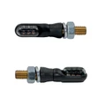 CLIGNOTANT MOTO TAAC FR01 3 LEDS FUME/NOIR (M8 / LONG 39mm / H 12mm) (PAIRE) QUALITE PREMIUM  -HOMOLOGUE ECE-