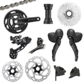 GROUPE GRAVEL SHIMANO GRX600 DISQUE NOIR 11V. 172.5 EN 40-36 CUVETTE PRESSFIT CASSETTE 11-34