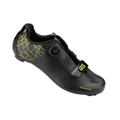 ROAD CYCLING SHOE- GES ROADSTER2 BLACK/YELLOW EURO 44 BOA CLOSURE SYSTEM+HOOK AND LOOP STRAPS- COMPATIBLE LOOK/SHIMANO (PAIR)