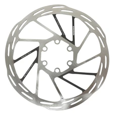 DISQUE DE FREIN ROUTE / GRAVEL 6 TROUS SRAM PACELINE RT-PLN-A2 160mm ARGENT/NOIR AVEC ECROU (BORD ARRONDI) -EPAISSEUR 1.8 mm