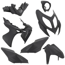 CARROSSERIE/CARENAGE SCOOT ADAPTABLE MBK 50 NITRO 2013>/YAMAHA 50 AEROX 2013> NOIR MAT (KIT 7 PIECES) -P2R