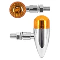 CLIGNOTANT UNIVERSEL REPLAY VINTAGE METAL A AMPOULE BAU9S ORANGE/CHROME DIAM 25mm (PAIRE) (HOMOLOGUE CE) (PAIRE)