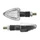 TURN SIGNAL (UNIVERSAL) REPLAY MINI TRIANGLE TRANSPARENT/CARBON -LEDS- (L 78mm / H 37mm / Wd 28mm) -CEE APPROVED- (PAIR)