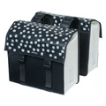 SACOCHE ARRIERE VELO DOUBLE BASIL URBAN LOAD WATERPROOF NOIR/BLANC REFLECTIVE  48-53L (41x18x46cm) WATERPROOF