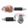 TURN SIGNAL (UNIVERSAL) REPLAY PYRAMID - ORANGE BULB BA15S - LONG - ABS BODY TRANSPARENT/CHROME  (L 95mm / H 36mm / L 52mm) (CEE APPROVED)
