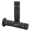 REVETEMENT POIGNEE PROGRIP MOTO ON ROAD 838 DOUBLE DENSITE NOIR/JAUNE CLOSED END 122mm (PAIRE)
