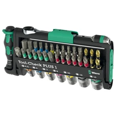 MINI CLIQUET, PORTE EMBOUT WERA TOOL CHECK PLUS 1 1/4 AVEC DOUILLES ET EMBOUT NOIR/VERT (SET 39 PIECES) -MARQUE ALLEMANDE POUR LES ATELIERS