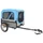 REMORQUE VELO UTILITAIRE MAXI 30Kg COLORI BLEU/GRIS AVEC ROUES 12" FIXATION AXE DE ROUE ARRIERE - POUR TRANSPORT CHIEN/BAGAGE - 2 OUVERTURES (avant+arrière) + BRAS (L 63cm x l 42cm x h 47cm)