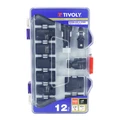 DOUILLE A CHOC + ADAPTATEUR ET RALLONGE TIVOLY 1/2 DIAM 8 A 24 mm (COFFRET 12 PIECES)