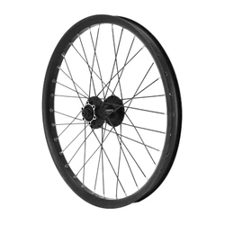 ROUE VTT 20" TRUCKY CARGO / VAE / E-BIKE AVANT NOIR DOUBLE PAROI AVEC OEILLETS DISQUE 6 TROUS BLOCAGE (RENFORCE) JANTE 30C 32 RAYONS