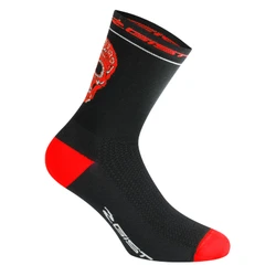 CHAUSSETTES / SOCQUETTES ETE GIST CRANE/SKULL NOIR-ROUGE 40/43 - HAUTEUR 18CM (PAIRE) -5860