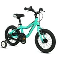 VELO MUSCULAIRE ENFANT 14 POUCES LEADER FOX BUBU 2025 VERT CLAIR MONOVITESSE CADRE ALU (TAILLE ENFANT JUSQU'A 105cm) -V BRAKE