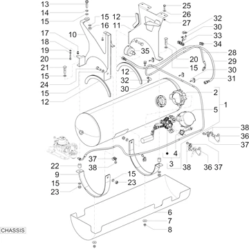 Réservoir carburant GPL (Chassis)