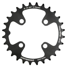 CHAINRING FOR MTB 28T. Ø64 2X10 "INNER" BLACK STRONGLIGHT -4 ARMS- SRAM XO+SHIMANO (EXCEPT XT/XTR) NON THREADED - thickness 3,5mm