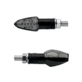 CLIGNOTANT MOTO TAAC FR17 9 LEDS FUME/NOIR (M8 / LONG 54mm / H 20mm) (PAIRE) QUALITE PREMIUM  -HOMOLOGUE ECE-