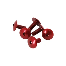 VIS TETE BOMBEE DE CARROSSERIE/CARENAGE/CAPOTAGE DIAM 6 x 15 mm ROUGE (VENDU PAR 6) -SELECTION P2R