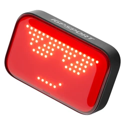 ECLAIRAGE VELO USB ARRIERE LED iGPSPORT ET6 EMOJI EVOLUTIF, CLIGNOTANT INTELLIGENT - CONNEXION DIRECTE AU BSC200S/BSC300/T/IGS630S/IGS800/BiNavi (VISIBLE A 1,2 KM) -BLUETOOTH- AUTONOMIE 30 HEURES
