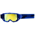 MASQUE/LUNETTES CROSS PROGRIP 3300 FL VISION GO MULTILAYERED BLEU MAT ECRAN MIROIR JAUNE ANTI-RAYURES/ANTI U.V./ANTI-BUEE (HOMOLOGUE CE-EN-N° AC-96025 REV.2)