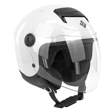 CASQUE JET ENFANT TUCANO EL'KID SIMPLE ECRAN UNI BLANC BRILLANT TAILLE UNIQUE YS à YL (49 à 54 cm - INCLUS 3 INTERIEUR) (ECE 22.06)