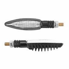 TURN SIGNAL FOR MOTORBIKE- SEQUENTIAL - AVOC SAGATA 24 LEDS ABS BODY - TRANSPARENT/BLACK (Long 103mm / H 25mm (Wd 26mm) (EEC APPROVED)