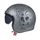 HELMET-OPEN FACE MT LE MANS 2 SV SKULL & ROSES A2 MATT SILVER    XS (ECE 22.06)