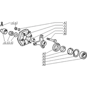 Moyeu-joint elastique roue ar.