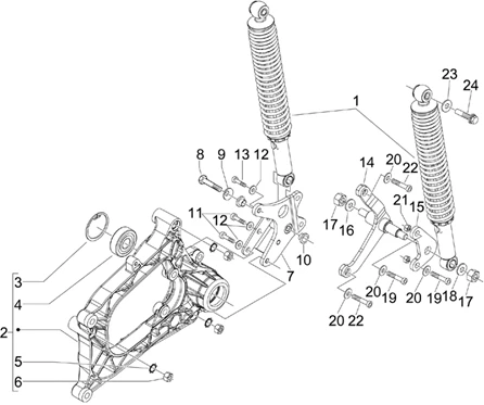 Suspension arrière - Amortisseur/s