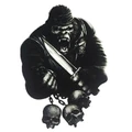 STICKER LETHAL THREAT MINI GORILLA SKULL (60x80mm)