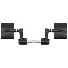 RETROVISEUR MOTO AVOC CHICAGO EMBOUT DE GUIDON RECTANGLE ALU CNC NOIR 74x60mm DIAM 13 et 17 mm REVERSIBLE (PAIRE)