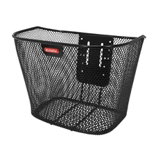FRONT BASKET - STEEL MESH- KLICKFIX 16L BLACK - WITH MOUNTING PLATE FOR /E-BIKE (35x26x25cm)