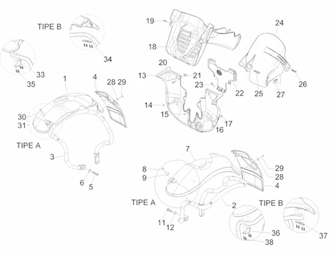 Logement roue - Garde boue