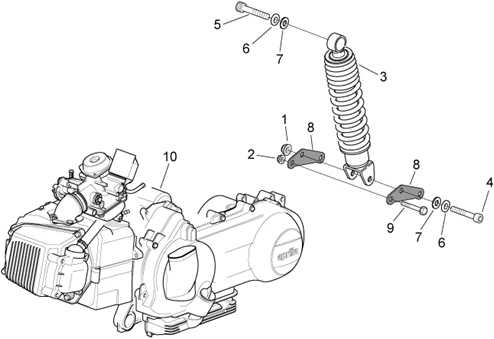 Moteur - Suspension arriere