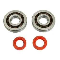 ROULEMENT D'EMBIELLAGE + JOINT SCOOT P2R ADAPTABLE PIAGGIO 50 ZIP 2T, TYPHOON, NRG/GILERA 50 STALKER, RUNNER (KIT SC04A47CS TPI POLYAMIDE/JOINT RACING ROUGE)