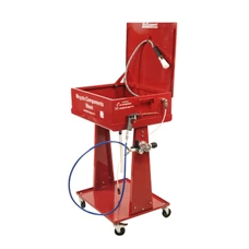 FONTAINE DE NETTOYAGE POUR ATELIER AVEC RESERVOIR DE LAVAGE, SOUFFLETTE ET BROSSE (POUR COMPRESSEUR) -BICISUPPORT