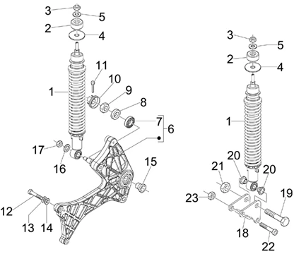 Suspension arrière - Amortisseur/s